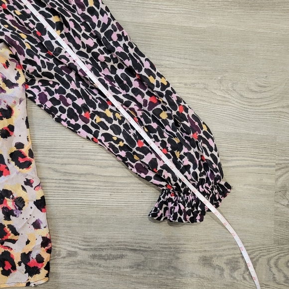 Anthropologie Joelle Leopard Peasant Blouse Size Medium - Picture 8 of 14